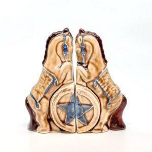 🎠 Vintage 1950s Bookend-Style Rearing Circus Horses Salt & Pepper Shakers 🎠
